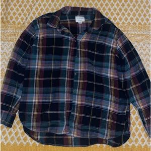American Eagle multi-colored checkered boyfriend fit flannel